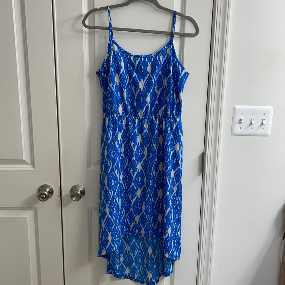 Aztec Blue Watercolor Spaghetti Strap Dress
